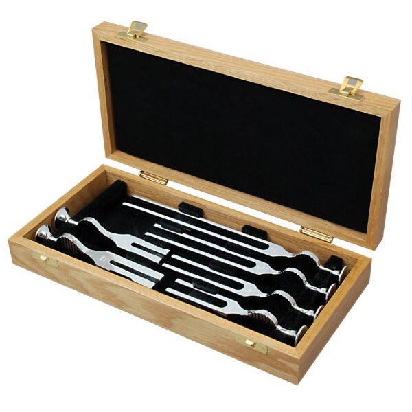 Set of 6 Tuning Forks in Wooden Case - (Single)